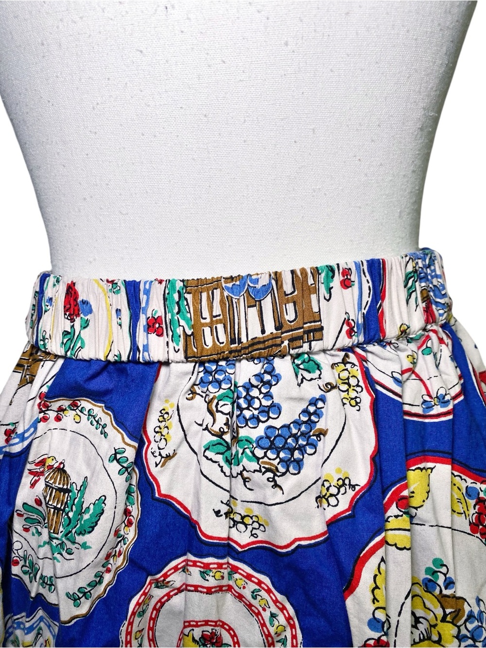 Boden Retro Plate Print Cotton A-Line
Skirt Blue US 8R Rare Print - Picture 5 of 13